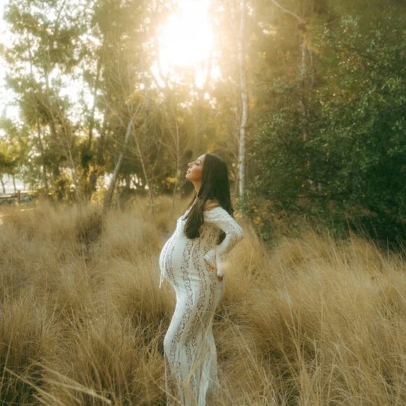 Maternity Lace Maxi Dress - Picture 6 of 13